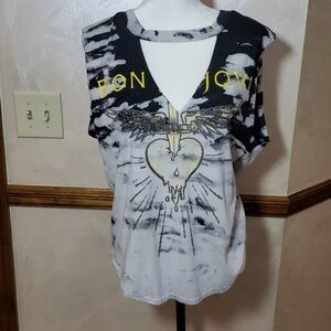 Bon jovi sleeveless rocker tshirt large